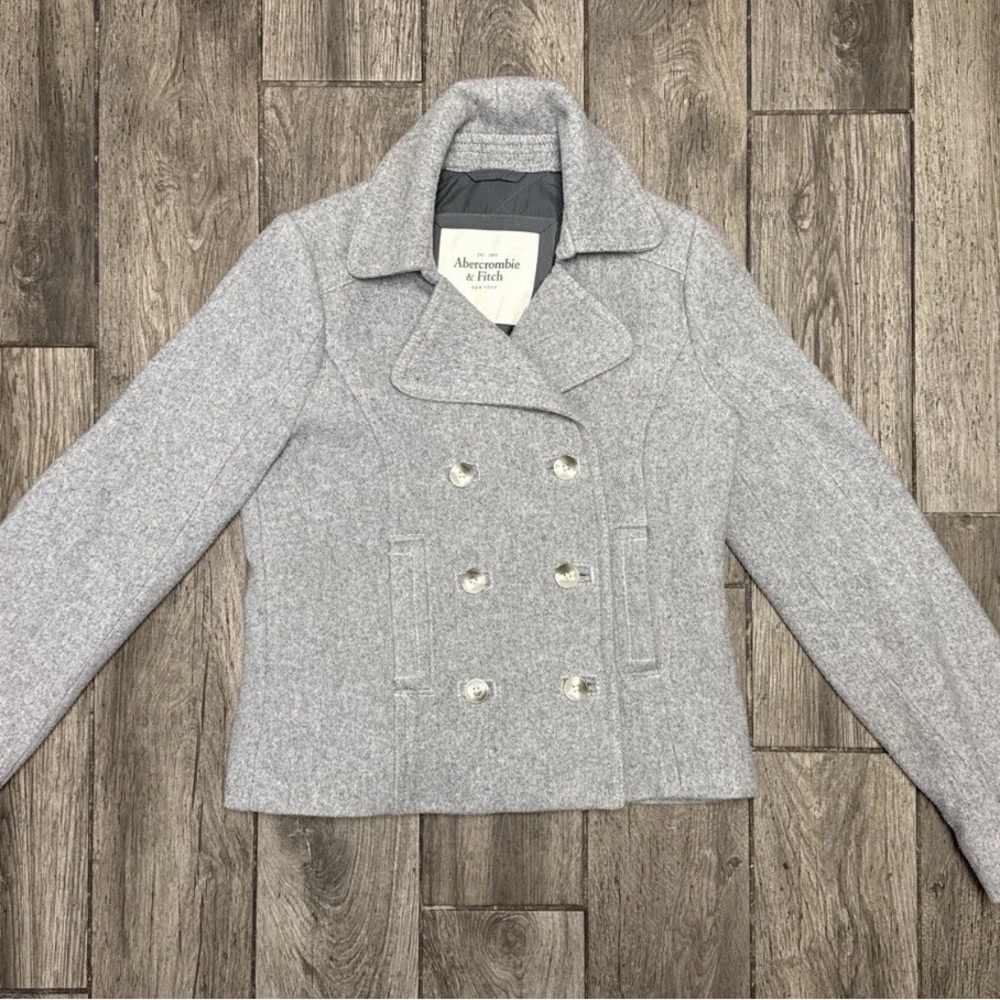 Abercrombie & Fitch Women's Light Gray Peacoat